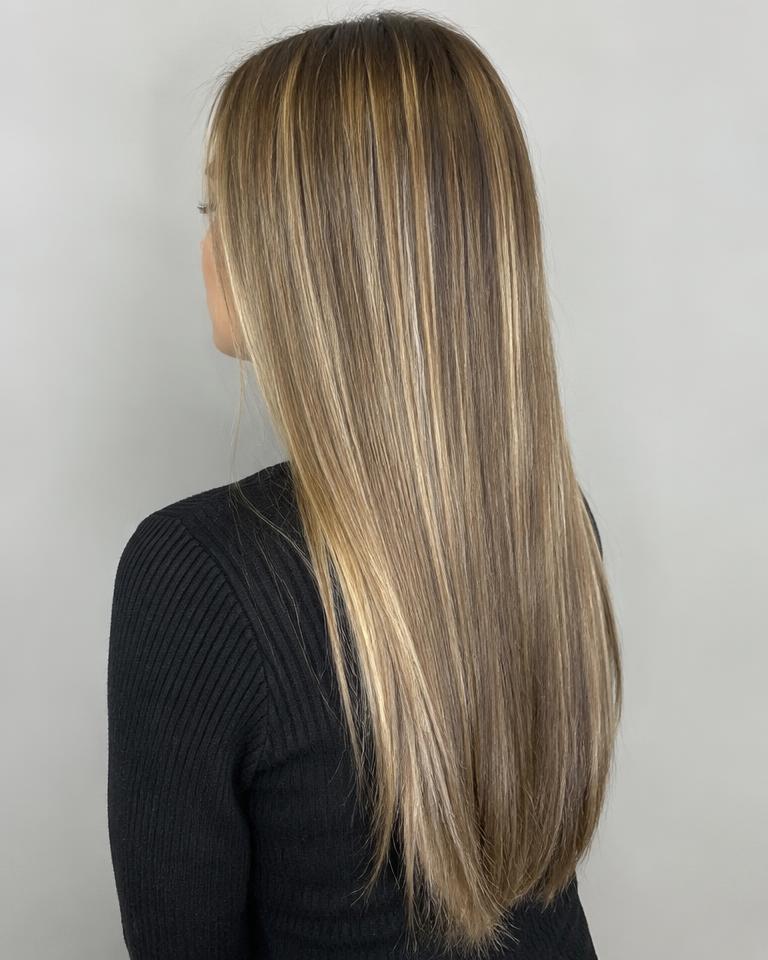 Exemplo de cabelo Mechas finas