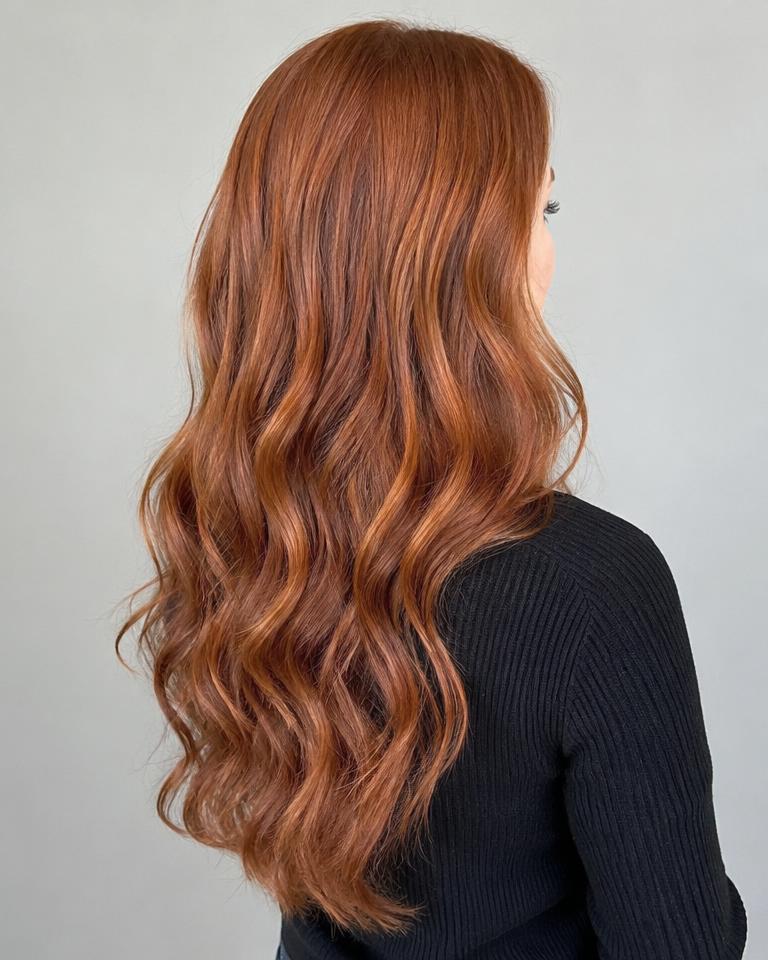 Exemplo de cabelo Ruivo cobre