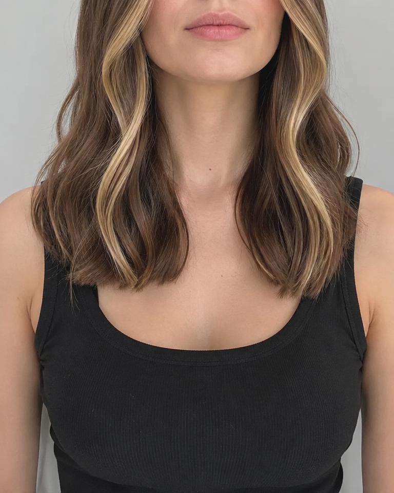 Exemplo de cabelo Mechas na frente